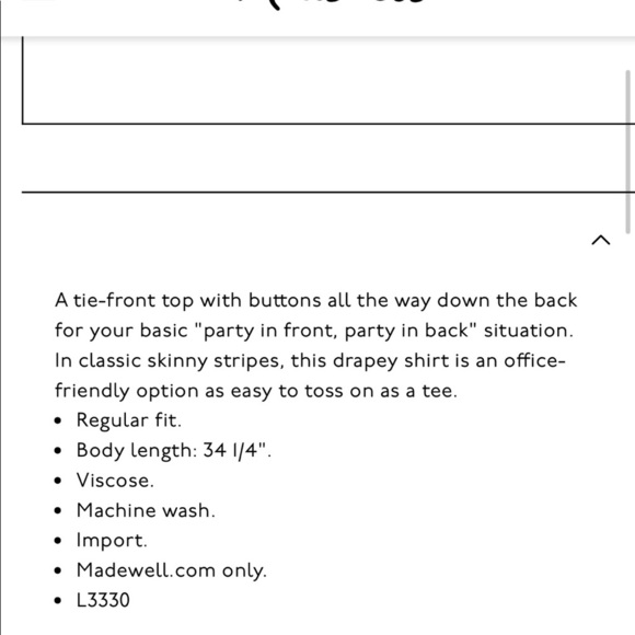 Madewell Button Back Tie Tee In Classon Stripe - Picture 8 of 8